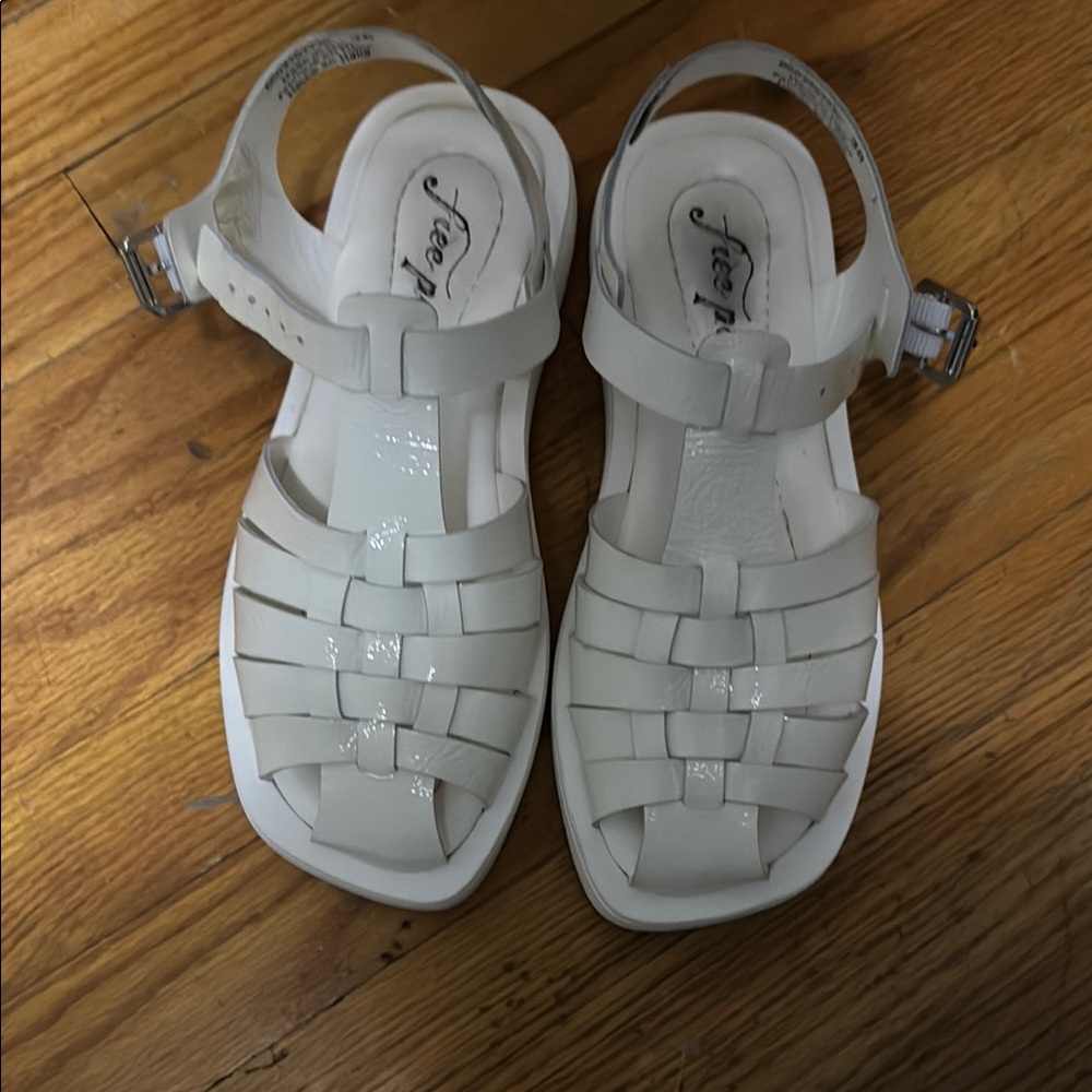 Free People White Sandals Cage Design